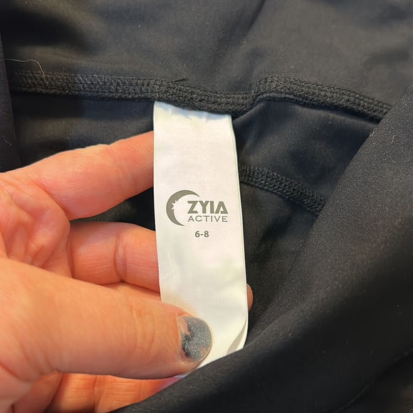 Zyia black leggings with yellow stripe - Picture 4 of 6